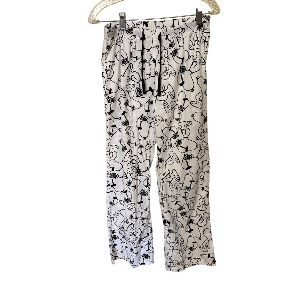 Snoopy Peanuts Womens Pajama Pants X-Small 100% Cotton Cartoon Print Lounge Wear